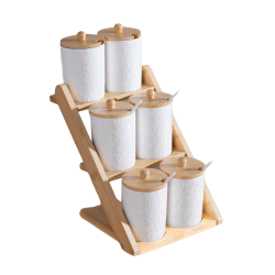 Acar 06121 Kayla Standlı Bambu 6 Lı Baharat Takımı - ACAR