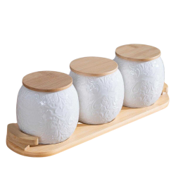 Acar 06124 Kayla Standlı Bambu 3 Lu Baharat Takımı -1 - ACAR