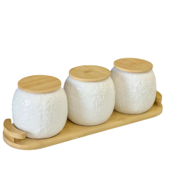 Acar 06125 Kayla Standlı Bambu 3 Lu Baharat Takımı -2 - ACAR