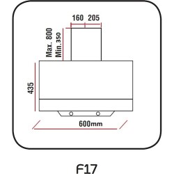 Alveus Alv F-17 Dv.9000-9006 Sıyah Cam Davlumbaz - 6