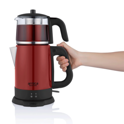 Arnıca Ih33204 Demlı Stıl Cam Cay Makınası Kırmızı - 3