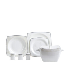 Korkmaz A 8464 Bone Sell. 60 P Yemek Takımı (kare) - KORKMAZ