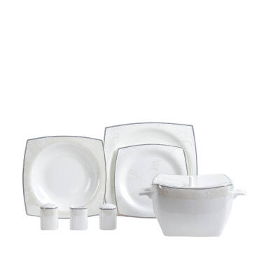 Korkmaz A 8464 Bone Sell. 60 P Yemek Takımı (kare) - 1