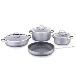 Korkmaz A2619-3 Lınea 7 Parca Tencere Setı Grı - KORKMAZ