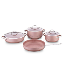 Korkmaz A2619 Lınea 7 Parca Tencere Setı Rosagold - KORKMAZ