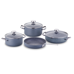 Zzz - Korkmaz A2864 Stone 7 Prc Tencere Setı - KORKMAZ