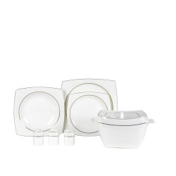 Korkmaz A8460 Bone Sel. 60 P Yemek Takımı (kare) - KORKMAZ