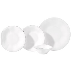 KORKMAZ A9802 ROSA COLL. 30 P YEMEK TAKIMI PLATIN - KORKMAZ