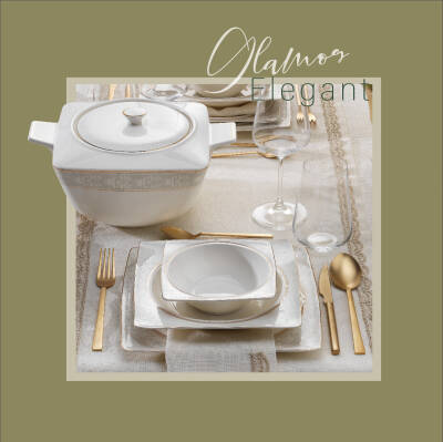 Schafer Glamor Elegant Yemek Takım-60 Prc-Beyaz01 - 6