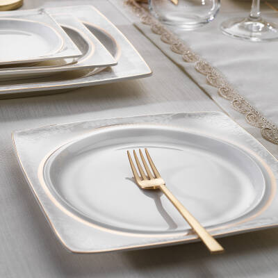 Schafer Glamor Elegant Yemek Takım-60 Prc-Beyaz01 - 13
