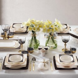 Schafer Glamor Golden 60 Prc Yemek Takımı Gold/sıyah - 8