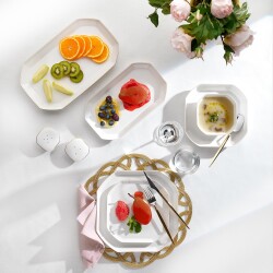 Schafer Graceful Bone Yemek Takımı 56 Parca- Gold - 8