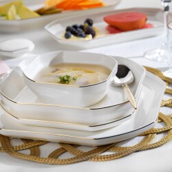 Schafer Graceful Bone Yemek Takımı 56 Parca- Gold - 1