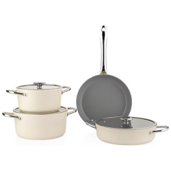 Schafer Gravıta 7 Prc Seramık Tencere Setı - Sıyah Krem - SCHAFER