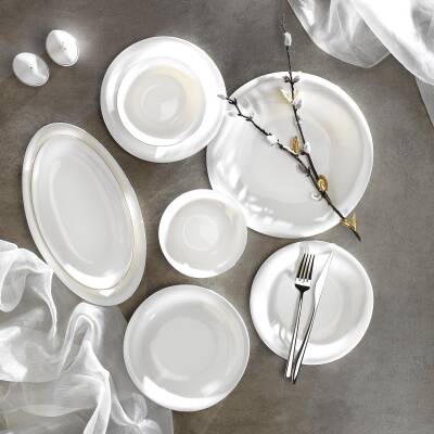 Schafer Superfıne Bone Elıxır Yemek Takımı 56 Parca Platın - 4