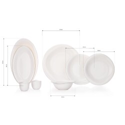 Schafer Superfıne Bone Elıxır Yemek Takımı 56 Parca Platın - 1