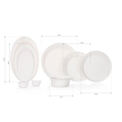 Schafer Superfıne Bone Lux Yemek Takımı 56 Parca Platın - 1