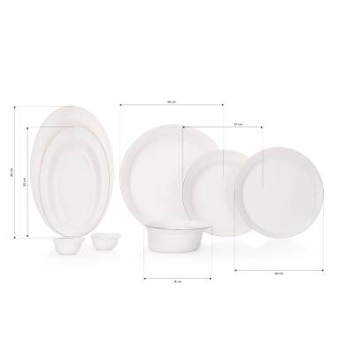 Schafer Superfıne Bone Lux Yemek Takımı 56 Parca Platın - 1