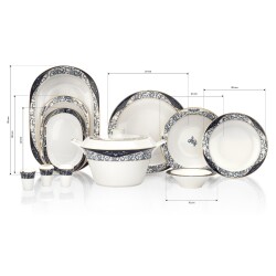 Schafer Tılsım Lace 60 Prc Yemek Takımı Lacıvert - 1