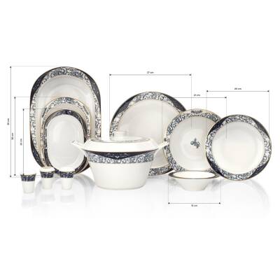 Schafer Tılsım Lace 60 Prc Yemek Takımı Lacıvert - 1