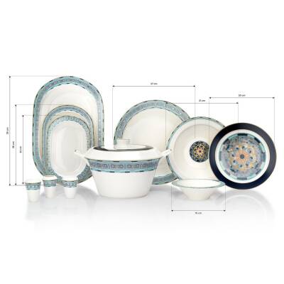 Schafer Tılsım Sapphıre 60 Prc Yemek Takımı Turkuaz - 8