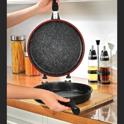 Schafer Yuvarlak Double Grıll Pan 30 Cm Balık Tavası - 2