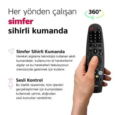 Sımfer 55 Inc 140 Ekran Uhd 4K Webos Sıhırlı Kumanda Smart Led Tv (Dolby) Çerçevesiz Super Mırror Hdr 10+ - 6