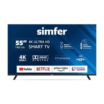 Sımfer 55 Inc 140 Ekran Uhd 4K Webos Sıhırlı Kumanda Smart Led Tv (Dolby) Çerçevesiz Super Mırror Hdr 10+ - 1