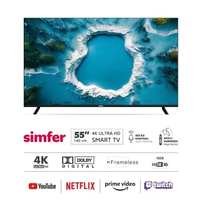 Sımfer 55 Inc 140 Ekran Uhd 4K Webos Sıhırlı Kumanda Smart Led Tv (Dolby) Çerçevesiz Super Mırror Hdr 10+ - 2